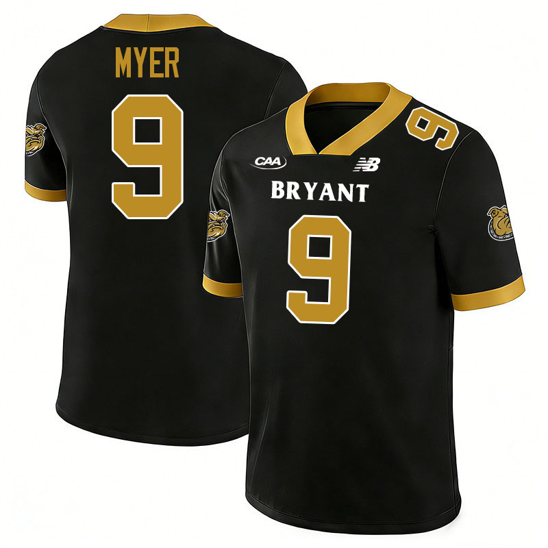 Bryant Bulldogs #9 Brennan Myer College Football Jerseys,Uniforms-Black